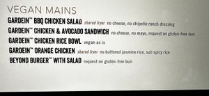 Kiosk on table shows how to order the vegan options under Nutritional Menus  at Yard House in St Louis Park