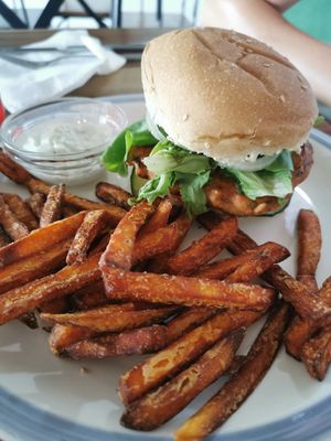 Masala Burger at Eat With Fingers Restaurant Mauritius in Grand Baie