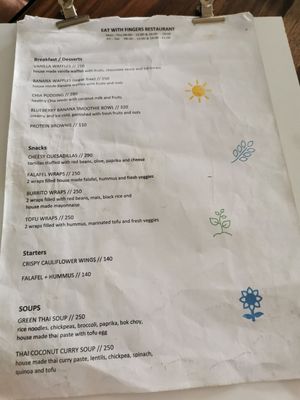 Menu 2 at Eat With Fingers Restaurant Mauritius in Grand Baie