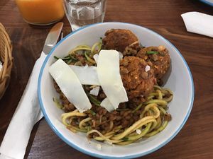 Vegballs Bolognese at Eat With Fingers Restaurant Mauritius in Grand Baie