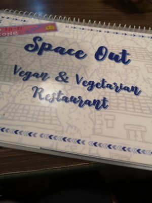 Menu cover at SpaceOut in Dharamkot