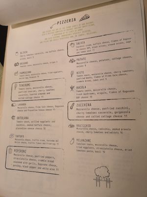 Pizza Menu at Olivia Natural Bistrot in Siracusa