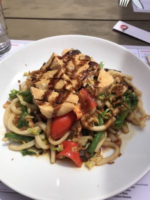 Yakiudon with tofu  at MoschMosch in Mannheim