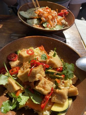 Rice with tofu  at Kimmade in Utrecht