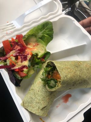Orange wrap with Salad at I Juice & Smoothies in Decatur