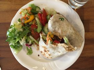 Hummus & Falafel Wrap at Grassroots Cafe in Glasgow