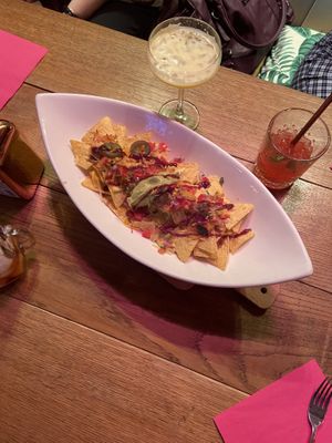 Nachos with vegan cheese etc at Botanique in Hasselt