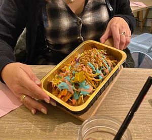 Vegan kapsalon with sweet potato fries at Botanique in Hasselt