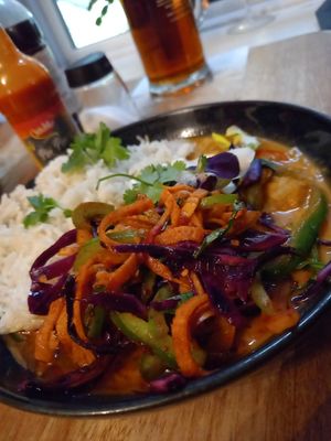 Thai inspired earth bowl at Cafe Chameleon in Ystradgynlais