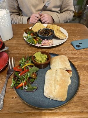 Vegan and vegetarian options  at Cafe Chameleon in Ystradgynlais