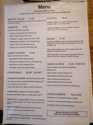 Great menu, but check specials. at Cafe Chameleon in Ystradgynlais
