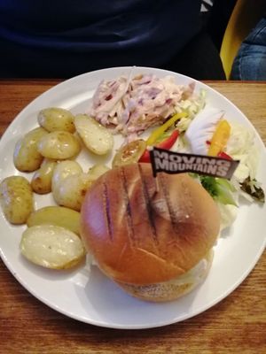 Burger at Cafe Chameleon in Ystradgynlais