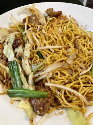  Chow mein with mock chicken - oily but great flavor!  at Pho Fresh in Rancho Cordova