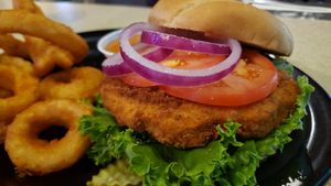 Never clucked sandwich ($17). Respectable. at Pub 500 in Mankato