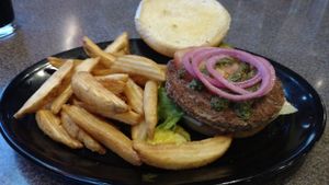 The Never Mooed Burger at Pub 500 in Mankato
