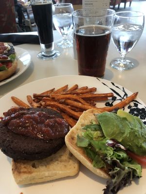 Vegan burger at The Maclab Bistro in Banff