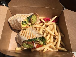 Vegan falafel! at The Maclab Bistro in Banff