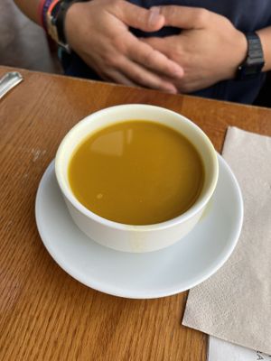 Entrante - Caldo de verduras y miso 🌱  at Garraxi Restaurante Vegetariano in San Sebastian