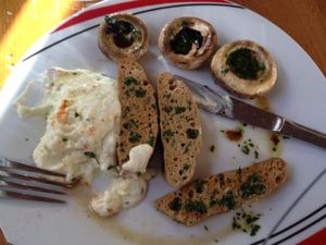 Seitan and mushrooms at Garraxi Restaurante Vegetariano in San Sebastian