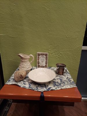 Ritual hand washing station. at Green Vegetarian Cuisine - Quarry Market in San Antonio