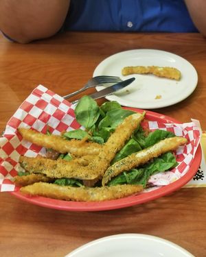 Fried pickles at Green Vegetarian Cuisine - Quarry Market in San Antonio