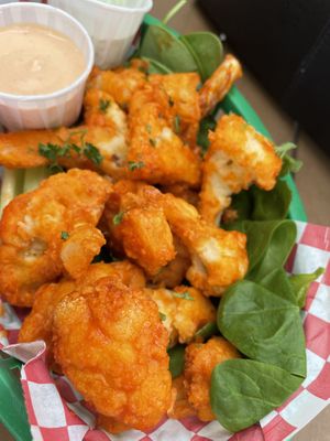Buffalo cauliflower wings   at Green Vegetarian Cuisine - Quarry Market in San Antonio