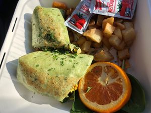 Tofu scramble made as a wrap with potatoes   at Green Vegetarian Cuisine - Quarry Market in San Antonio