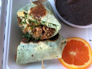 Breakfast wrap with black beans  at Green Vegetarian Cuisine - Quarry Market in San Antonio