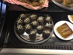 Football cupcakes for Super Bowl at Green Vegetarian Cuisine - Quarry Market in San Antonio