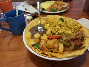 vegan breakfast bowl at Green Vegetarian Cuisine - Quarry Market in San Antonio