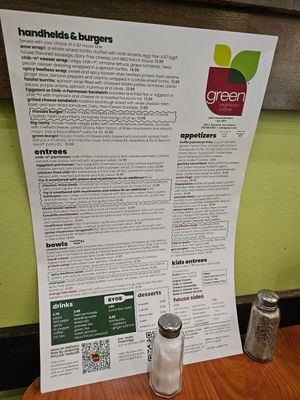 Menu at Green Vegetarian Cuisine - Quarry Market in San Antonio