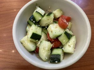 Garlicky cucumberss  at Green Vegetarian Cuisine - Quarry Market in San Antonio