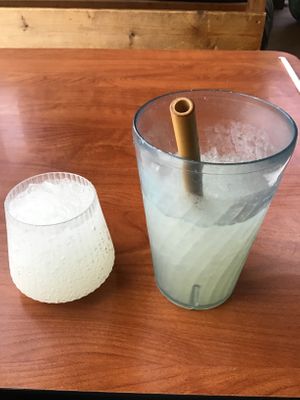 Lemonade with pineapple mocktail. at Green Vegetarian Cuisine - Quarry Market in San Antonio