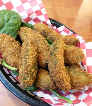 Fried avocado at Green Vegetarian Cuisine - Quarry Market in San Antonio