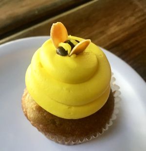 Vanilla cupcake  at Green Vegetarian Cuisine - Quarry Market in San Antonio