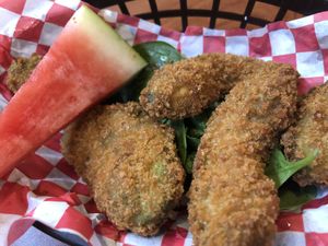 Fried Avocados at Green Vegetarian Cuisine - Quarry Market in San Antonio