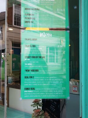 Menu at Plantkind in Shrewsbury