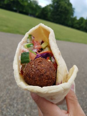 Falafel wrap at Plantkind in Shrewsbury