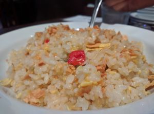 Garlic rice (vegetarian - can minus egg). Caramelised and so good! at Tiger Gyoza Hall  in Tokyo