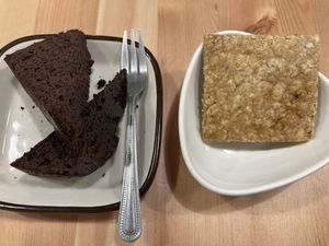 Brownie (ordered a la carte) and cracker (came with set meal) at Original Vegan 原粹蔬食作 - Yuán Cuì Shū Shi Zuò in New Taipei City