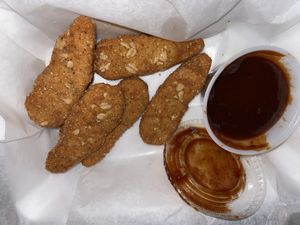Wings with spicy bbq  at Mandy's Pizza in Pittsburgh