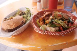 Vegan breakfast platter  at Chez Jose Cafe in Montreal