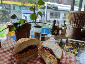 Vege-Pâté sandwich   at Chez Jose Cafe in Montreal