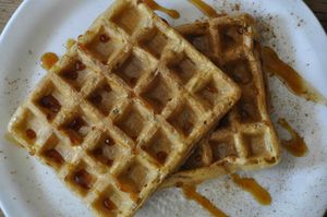 Pumpkin spice waffle!!! at Ecocirer in Mallorca