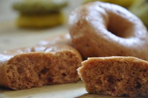 Beet root bagel :) to combine with sweet or savoury  at Ecocirer in Mallorca