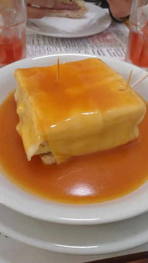 Vegan francesinha at Lado B Cafe in Porto