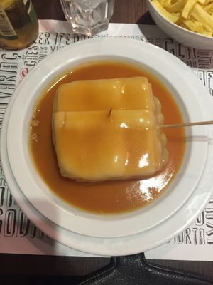 Francesinha at Lado B Cafe in Porto