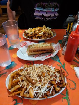 Vegan poutine at the front at La Banquise in Montreal