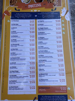 Vegan option at the bottom at La Banquise in Montreal