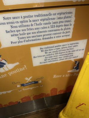 Explaining their gravye  at La Banquise in Montreal